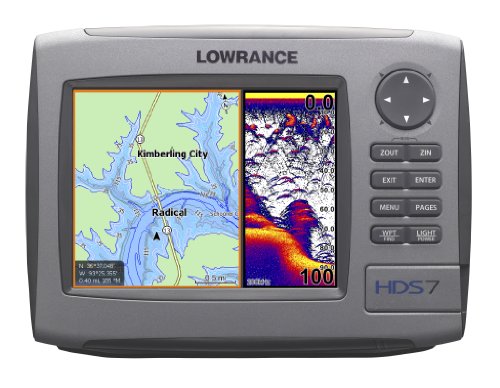 Lowrance HDS-7 7-Inch Waterproof Marine GPS and Chartplotter with 83200HZ transom mount transducer