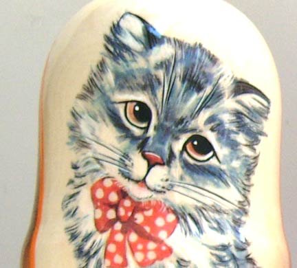 Childrens Toyshop  Toys : Russian CAT Nesting Nested Stacking Doll Cats 5 Pcs / 7 in Tall Item #k.1 7 17 24