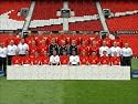 Jigsaw of Team Picture with white board for sponsors logo at a Photocall inside Old... from Manchester United