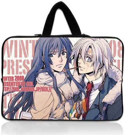 HUADO New Style D Gray Man() Laptop Handbag Portable Laptop Carrying Bag Twin Sides Patterns Waterproof Canvas Fabric Case for 17 17.3 Inch Laptop