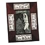 Horse-themed Walnut Picture with Pewter Decoration