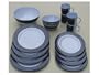 Melamingeschirr 17 Teile Navy Pinstripe incl. gro�e 3-Liter Salatsch�ssel
