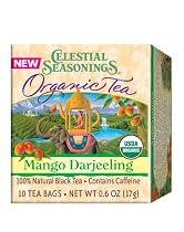 Celestial Seasonings Organic Mango Darjeeling, Black Tea, 10 Count, 0.61-Ounce Boxes (Pack of 10)