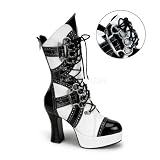 4 inch Heel Black-White Patent