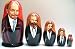Russian Political Nesting Doll Creators of Communism Lenin, Marks, Engels, Brezhnev, Stalin REAR 5 Pcs / 7in set #DSCI 42