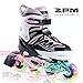 2PM SPORTS Cytia Pink Girls Adjustable Illuminating Inline Skates with Light up Wheels, Fun Flashing Rollerblades for Kids - Small (Y10-Y13 US)
