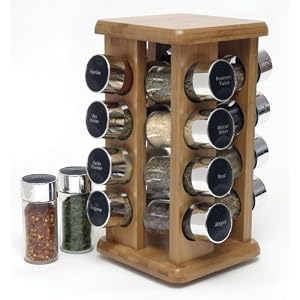 Lipper International Bamboo 16 Filled Bottle Spice Rack by