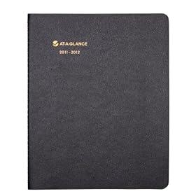 AT-A-GLANCE Recycled Monthly Planner, 9-Inch x 11-Inch, Black, 2011/2012 (70-074-05)