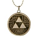 NINTENDO ZELDA TRIFORCE LOGO PEWTER MEDALLION NECKLACE