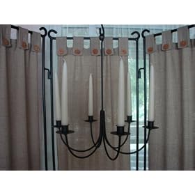 Wrought Iron 6 Arm Candle Chandelier by Hand Crafted & American Made!