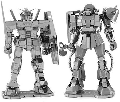 Jahoo Mini DIY Metal 3D Puzzle Model GUNDAM Rx-78-2 &amp; MS-06 ZAKUII Educational Toy for Kids [2 set]