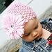 White Beanie Hat With Pink Flower