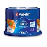 Verbatim 97672 25 GB 6x Blu-Ray Single-Layer Hub Inkjet Printable Recordable Disc BD-R LTH (Low to High)