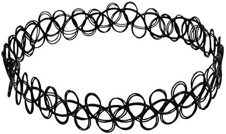Loners 1 PCS Choker Black Stretch Gothic Tattoo Henna Necklace