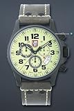 Luminox LU1857 Field Chrono Alarm 1800 Green Dial Brown Leather Strap Men’s Watch