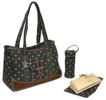 Kalencom Week-Ender Diaper Bag, Fleur de Lis Black
