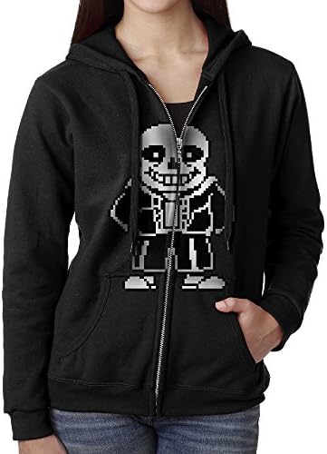Video Game Undertale Characters Sans Women's Hoodie Zip Sweatshirt With Pocket Medium