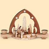 Arc de lumière scène de la Nativité, longueur 30 cm, naturel, Erzgebirge originale de Muller Seiffen MU 12314
