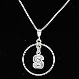Dayna U North Carolina State Wolfpack Sterling Silver Open Drop Necklace