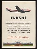 1945 Lockheed Constellation Eight Airlines Purchased Print Ad (23604)