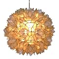 Capiz Shell Floral Pendant Light - White