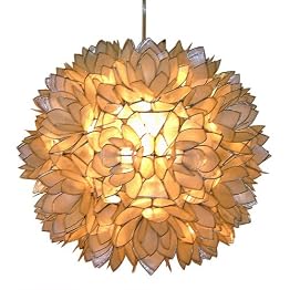 Capiz Shell Floral Pendant Light - White