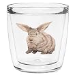 Rabbit (Tan) 12 oz Double-Old-Fashioned Insulated Beverage Tumbler, Clear