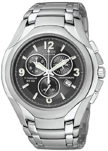 Citizen Men's AT0940-50E Eco-Drive Titanium Chronograph Black Dial Watch,Citizen,AT0940-50E,AT0940-50E