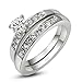 [Princess Series] Yoursfs 18K White Gold Plated 5mm Cubic Zirconia Nickel Free 2 in 1