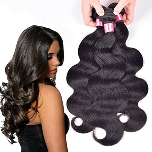 Danolsmann Hair Grade 6A Unprocessed Virgin Brazilian Hair Extension Natural Color Human Hair Weave 3 Bundles/Lot 10.6oz Body Wave Hair(16inch 16inch 16inch)