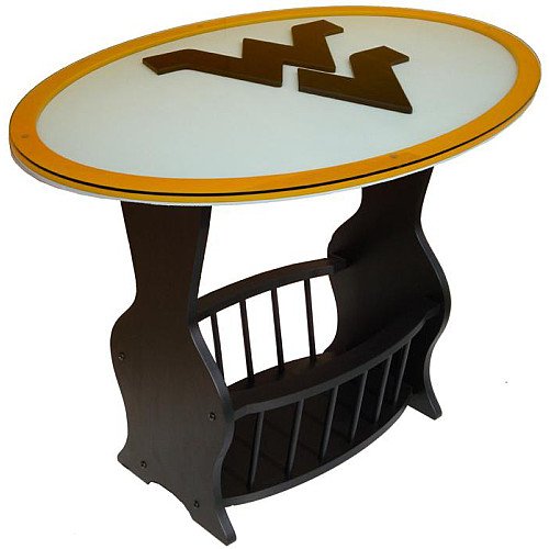 Fan Creations West Virginia Mountaineers Glass End Table