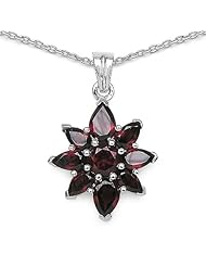 3.00 Carat Genuine Garnet 925 Sterling Silver Pendant