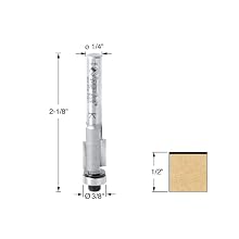 Amana Tool 47102 Flush Trim with Ball Bearing Guide 3/8-Inch Diameter by 1/2-Inch Cutting Height by 1/4-Inch Shank Carbide Tipped Router Bit