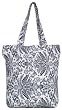 Cotton Canvas Navy Blue and White Book Bag with Cloth Handles 15"Lx15"H Set/2