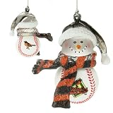 Baltimore Orioles MLB Striped Acrylic Snowman Ornament (3)