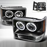 1993-1998 Jeep Grand Cherokee Halo Led Projector Headlights Black by Instyleparts