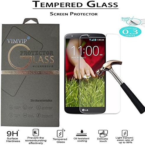 VIMVIP 0.3mm Ultra-thin Tempered Glass Screen Protector for LG G2 with 9H Hardness/Perfect Anti-scratch/Shatterproof/Fingerprint & water & oil resistant (LG G2)
