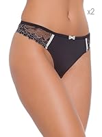 Selene Pack x 2 Tangas Flavia / Lucía (Negro)
