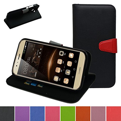 Huawei G8 Case,Mama Mouth Folio Flip Hard Case [Stand View] Premium PU Leather [Wallet Case] With Built-in Media Stand Slots and Inner Pocket Cover For Huawei G8 Smartphone,Black