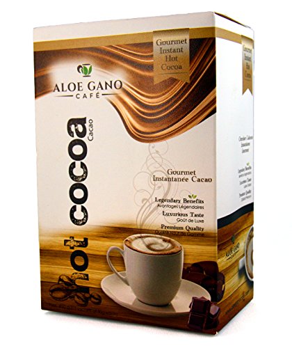 Aloe Gano Cafe Healthy Cocoa Mix, Deliciously Sweetened with Brown Sugar. Gourmet Hot Chocolate Made with Ganoderma Lucidum (Reishi), Aloe Vera & Acai Extracts. (15 Gold Packets)