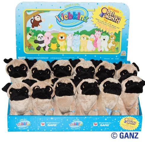 Webkinz HM105POM PUG Plush Animal NOVEMBER Pet Of The Month