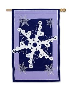 Snowflake Estate Size Applique Flag