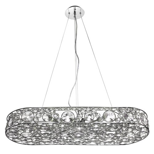 Dainolite Lighting LYN-3210C-PC 10-Light Oval Crystal Chandelier with Optical Pinwheel Crystal