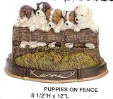 Door Stop - Puppies on Fence