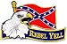 Rebel Yell Confederate Flag Embroidered Patch Civil War Iron-On Bald Eagle Emblem