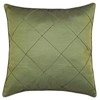 EXP Decorative Handmade Cushion Cover/Pillow Sham with Diamond Pattern, Olive Green