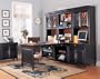 BLack Executive Modular Home Office Furniture Computer Desk Set