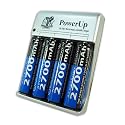 PowerUP AA & AAA Battery Charger for Home Theater and Audio Wireless Universal Remotes - Includes (4) High Capacity AA 2700mAh Batteries
