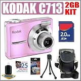 Kodak Easyshare C713 7MP Digital Zoom Camera (Pink) + 2GB Accessory Kit