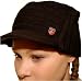 Beanie Cap with Bill Hat, Black, One Size with AC Cross Pin